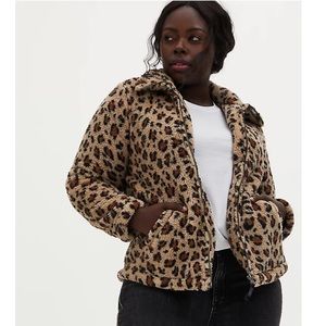 Torrid Leppard Print Fuzzy Jacket